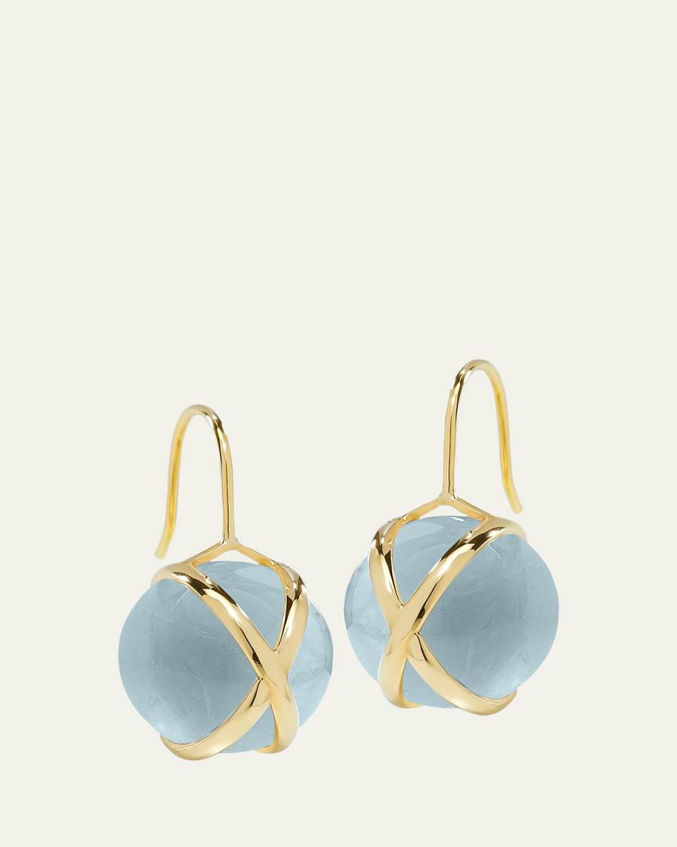 Prisma 18K Yellow Gold Aquamarine Drop Earrings
